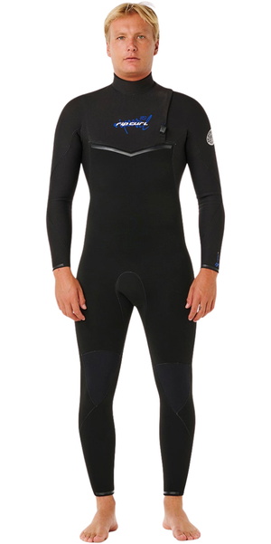 2026 Rip Curl Mens E-Bomb 4/3mm Zip Free Wetsuit 17MMFS - Black / Blue